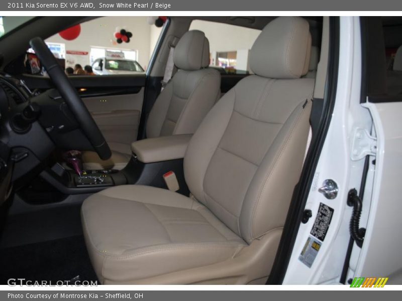 Snow White Pearl / Beige 2011 Kia Sorento EX V6 AWD
