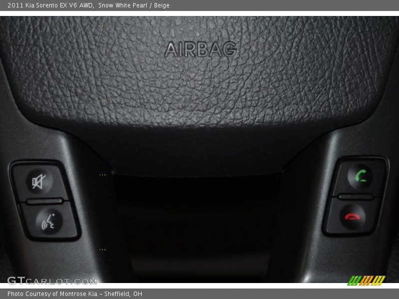 Snow White Pearl / Beige 2011 Kia Sorento EX V6 AWD