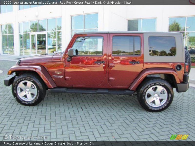 Red Rock Crystal Pearl / Dark Khaki/Medium Khaki 2009 Jeep Wrangler Unlimited Sahara