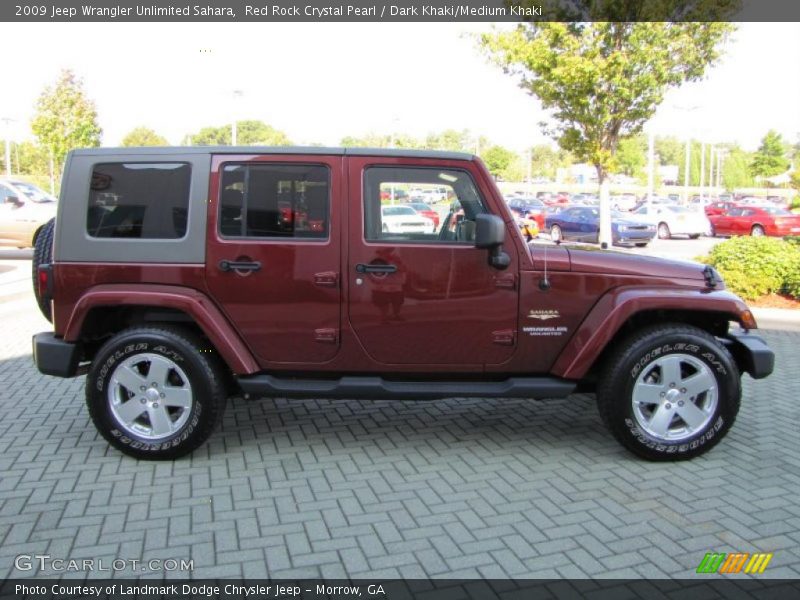 Red Rock Crystal Pearl / Dark Khaki/Medium Khaki 2009 Jeep Wrangler Unlimited Sahara