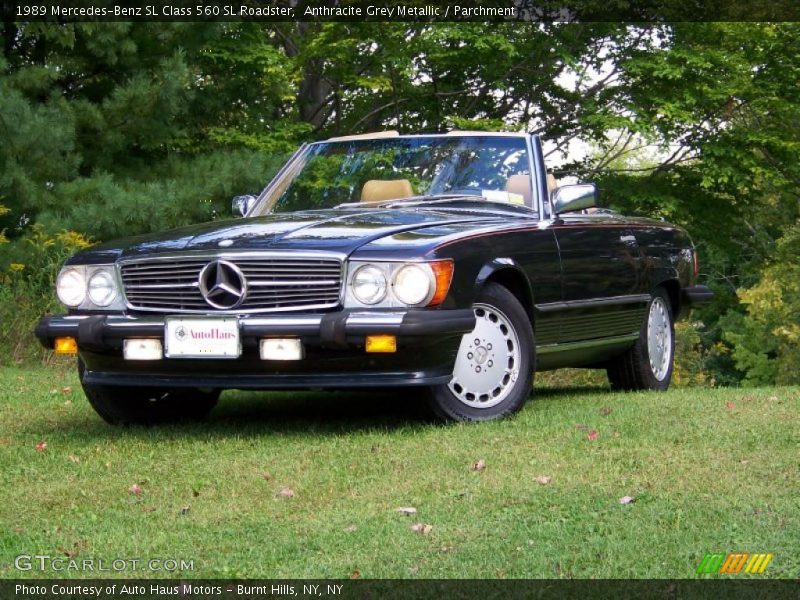 Anthracite Grey Metallic / Parchment 1989 Mercedes-Benz SL Class 560 SL Roadster