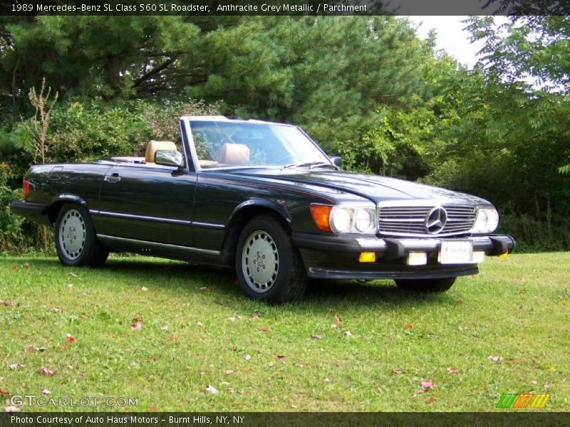 Anthracite Grey Metallic / Parchment 1989 Mercedes-Benz SL Class 560 SL Roadster