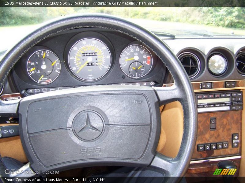 Anthracite Grey Metallic / Parchment 1989 Mercedes-Benz SL Class 560 SL Roadster
