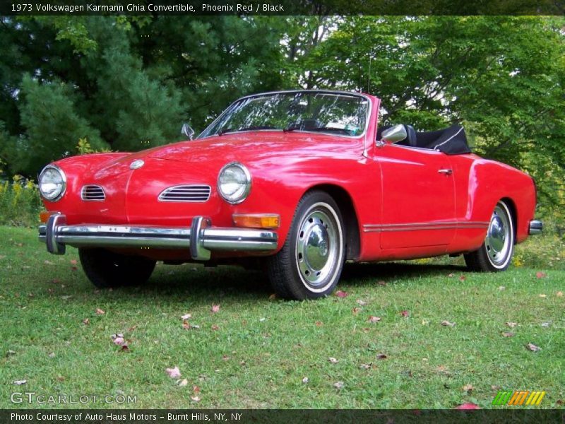 Phoenix Red / Black 1973 Volkswagen Karmann Ghia Convertible