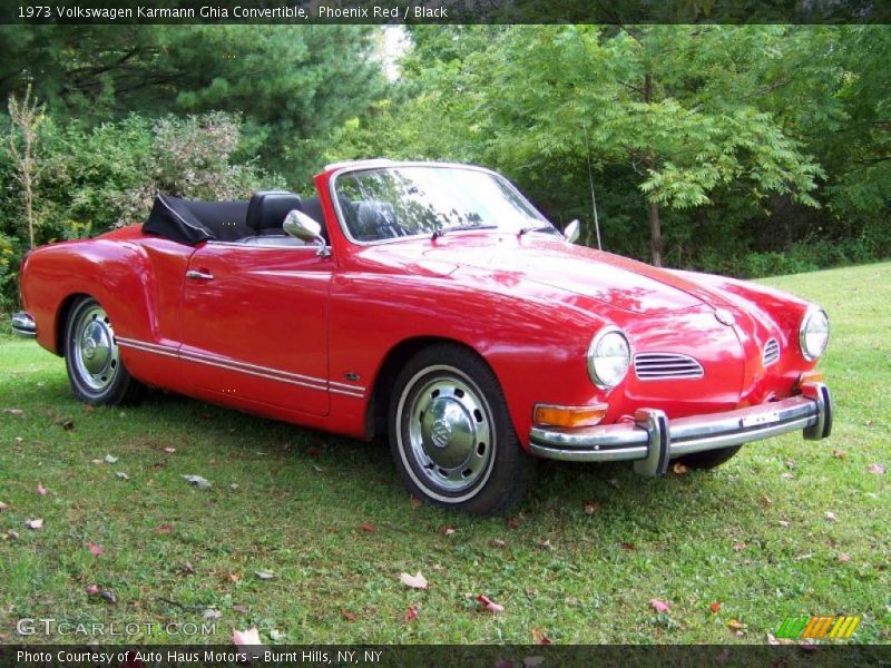 Phoenix Red / Black 1973 Volkswagen Karmann Ghia Convertible