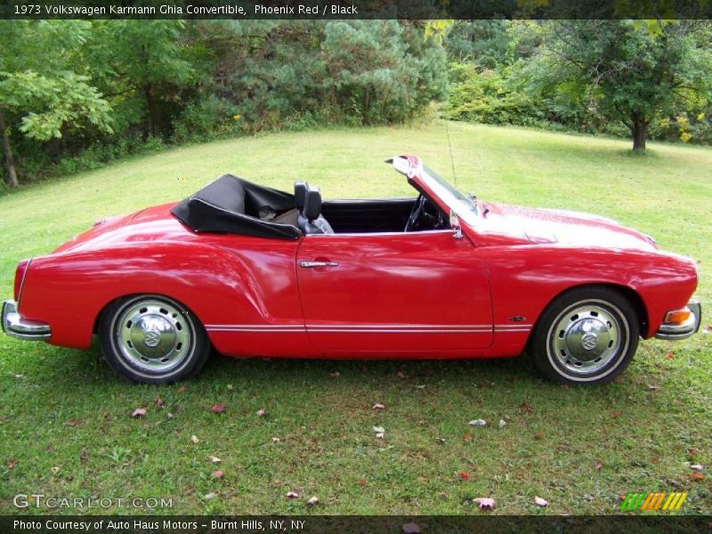 Phoenix Red / Black 1973 Volkswagen Karmann Ghia Convertible