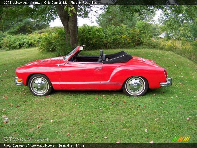 Phoenix Red / Black 1973 Volkswagen Karmann Ghia Convertible