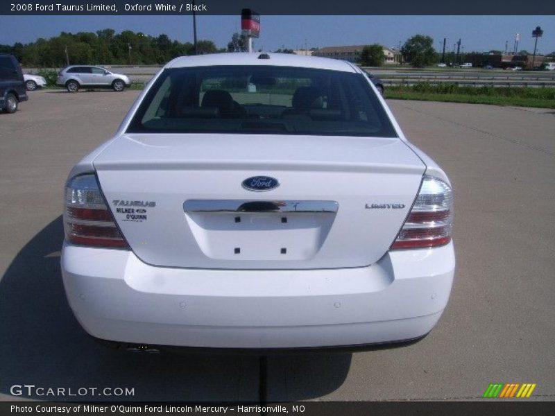 Oxford White / Black 2008 Ford Taurus Limited