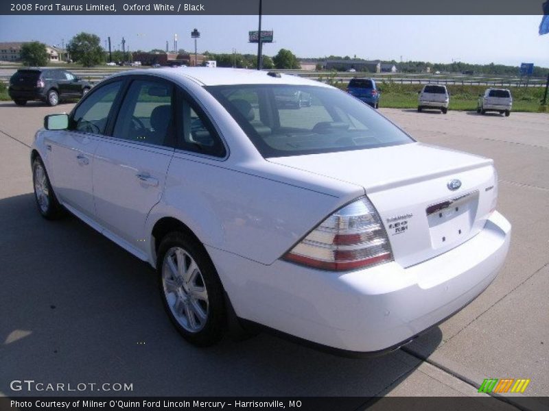 Oxford White / Black 2008 Ford Taurus Limited