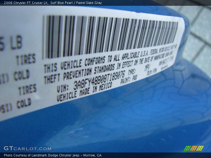 Surf Blue Pearl / Pastel Slate Gray 2008 Chrysler PT Cruiser LX