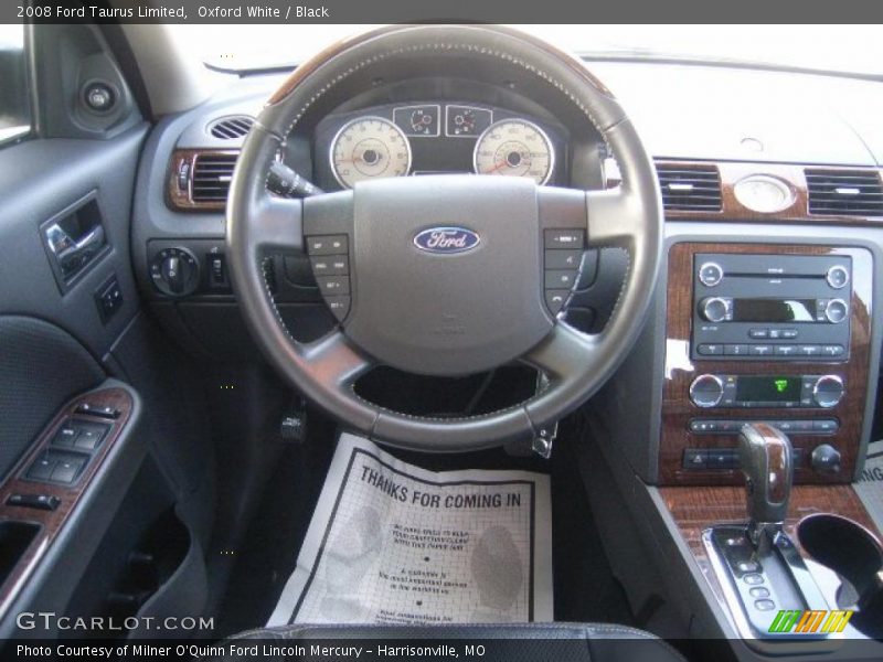 Oxford White / Black 2008 Ford Taurus Limited