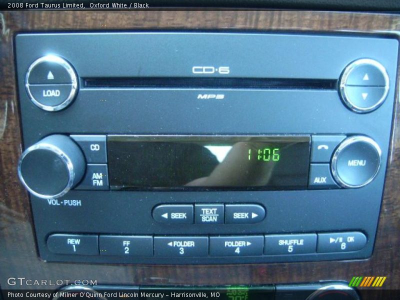 Oxford White / Black 2008 Ford Taurus Limited