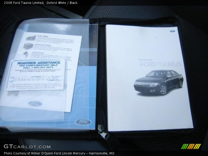 Oxford White / Black 2008 Ford Taurus Limited