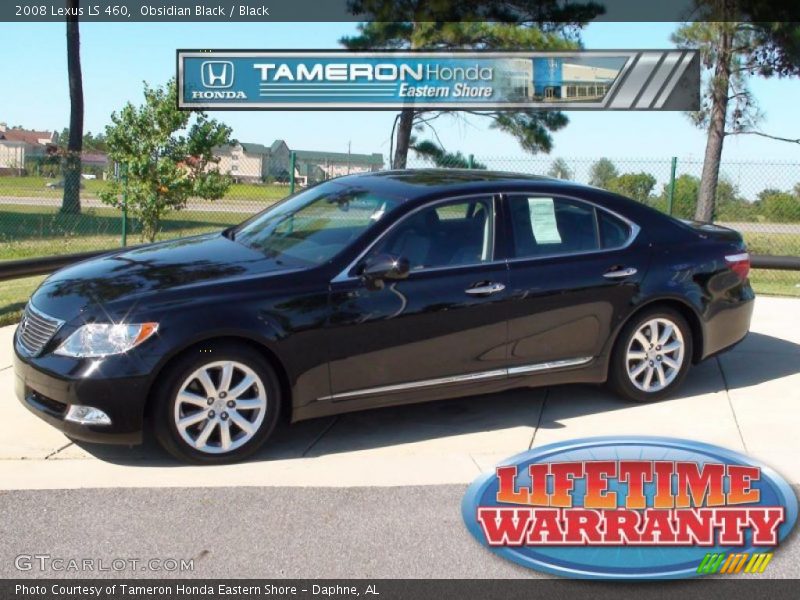 Obsidian Black / Black 2008 Lexus LS 460