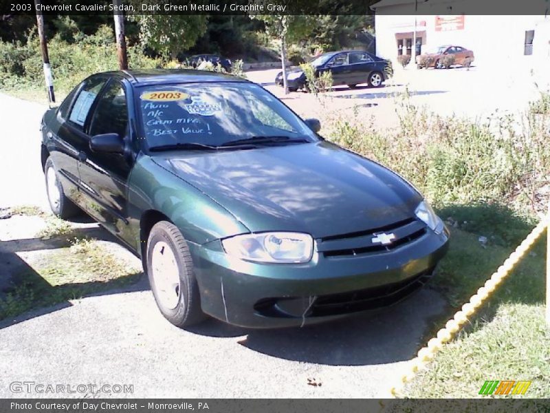 Dark Green Metallic / Graphite Gray 2003 Chevrolet Cavalier Sedan