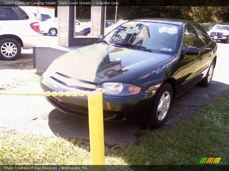 Dark Green Metallic / Graphite Gray 2003 Chevrolet Cavalier Sedan