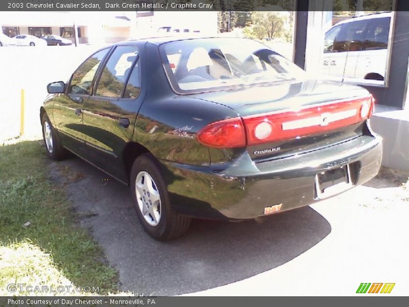Dark Green Metallic / Graphite Gray 2003 Chevrolet Cavalier Sedan