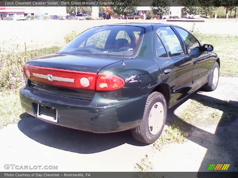 Dark Green Metallic / Graphite Gray 2003 Chevrolet Cavalier Sedan