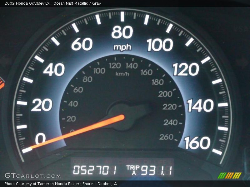 Ocean Mist Metallic / Gray 2009 Honda Odyssey LX