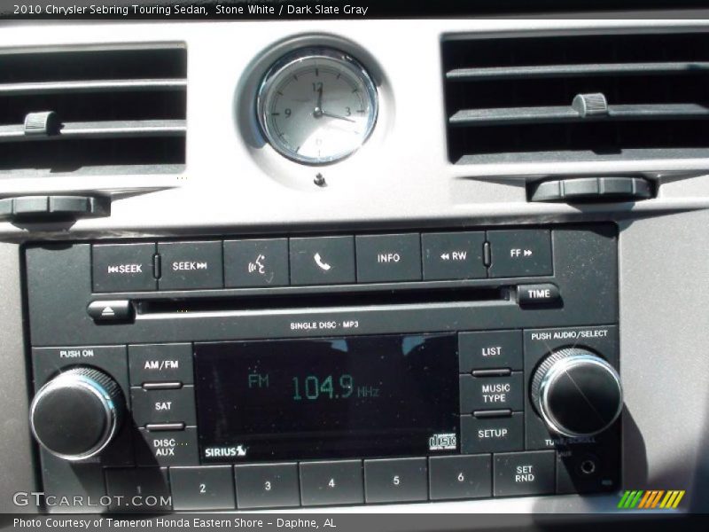 Stone White / Dark Slate Gray 2010 Chrysler Sebring Touring Sedan