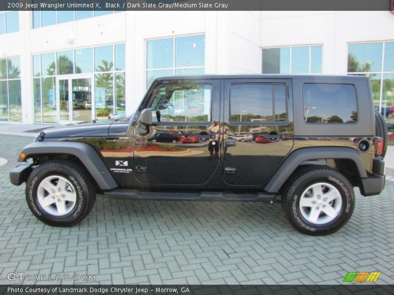 Black / Dark Slate Gray/Medium Slate Gray 2009 Jeep Wrangler Unlimited X