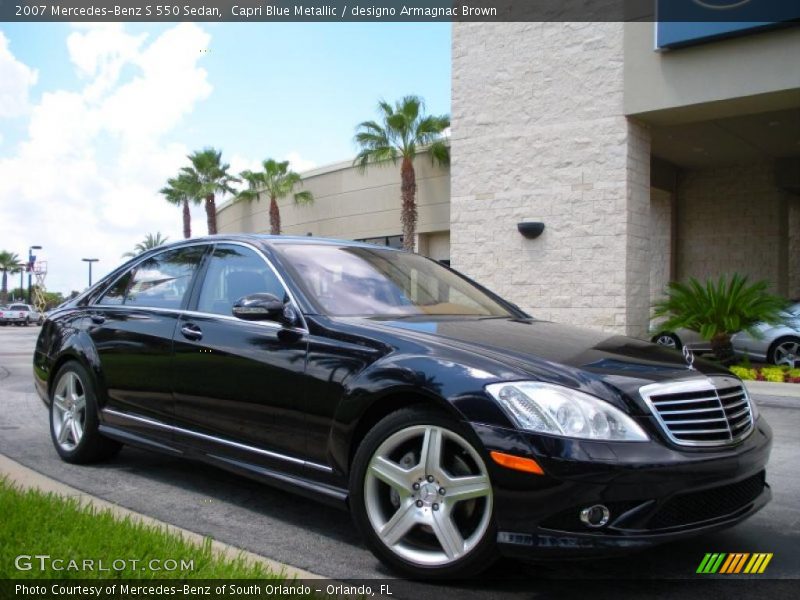 Capri Blue Metallic / designo Armagnac Brown 2007 Mercedes-Benz S 550 Sedan