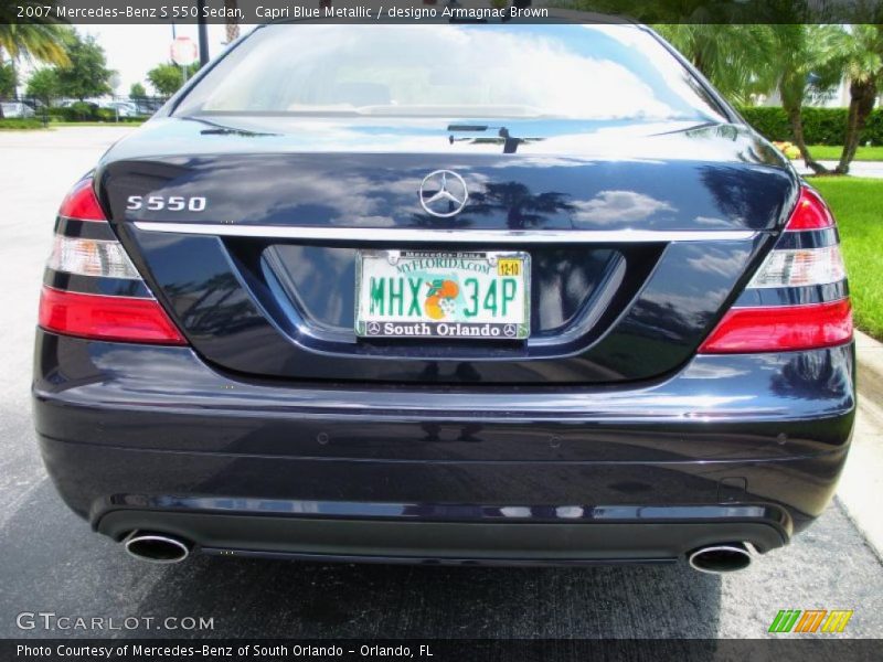 Capri Blue Metallic / designo Armagnac Brown 2007 Mercedes-Benz S 550 Sedan