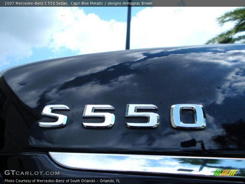 Capri Blue Metallic / designo Armagnac Brown 2007 Mercedes-Benz S 550 Sedan