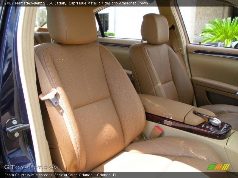 Capri Blue Metallic / designo Armagnac Brown 2007 Mercedes-Benz S 550 Sedan