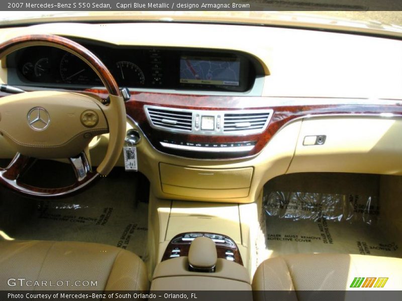 Capri Blue Metallic / designo Armagnac Brown 2007 Mercedes-Benz S 550 Sedan