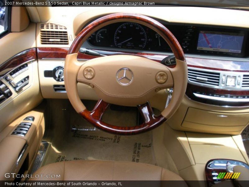 Capri Blue Metallic / designo Armagnac Brown 2007 Mercedes-Benz S 550 Sedan