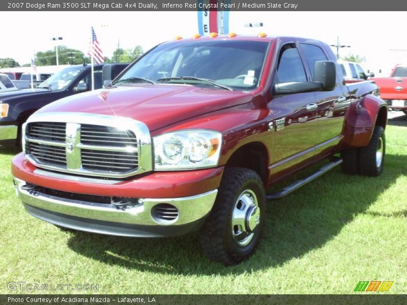 Inferno Red Crystal Pearl / Medium Slate Gray 2007 Dodge Ram 3500 SLT Mega Cab 4x4 Dually
