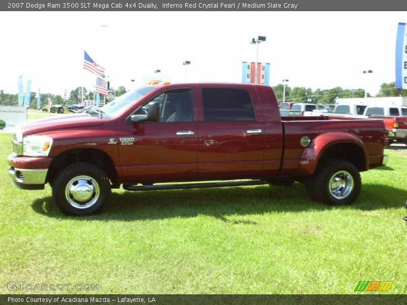Inferno Red Crystal Pearl / Medium Slate Gray 2007 Dodge Ram 3500 SLT Mega Cab 4x4 Dually