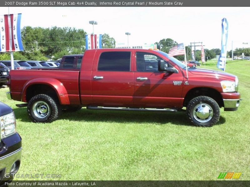 Inferno Red Crystal Pearl / Medium Slate Gray 2007 Dodge Ram 3500 SLT Mega Cab 4x4 Dually