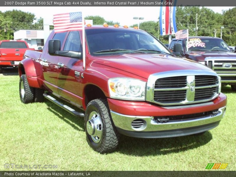Inferno Red Crystal Pearl / Medium Slate Gray 2007 Dodge Ram 3500 SLT Mega Cab 4x4 Dually