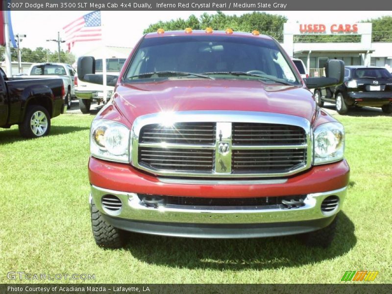 Inferno Red Crystal Pearl / Medium Slate Gray 2007 Dodge Ram 3500 SLT Mega Cab 4x4 Dually