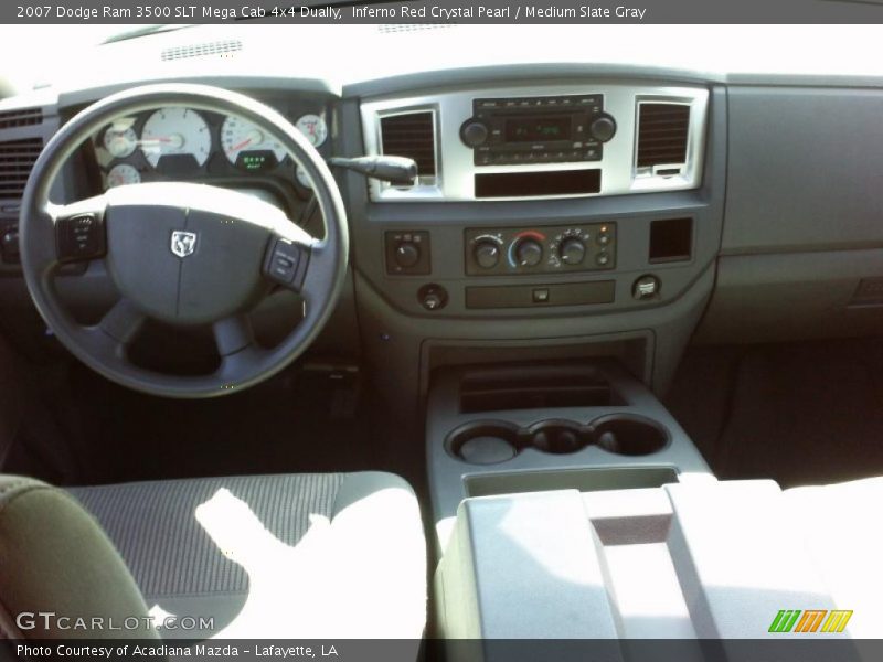 Inferno Red Crystal Pearl / Medium Slate Gray 2007 Dodge Ram 3500 SLT Mega Cab 4x4 Dually