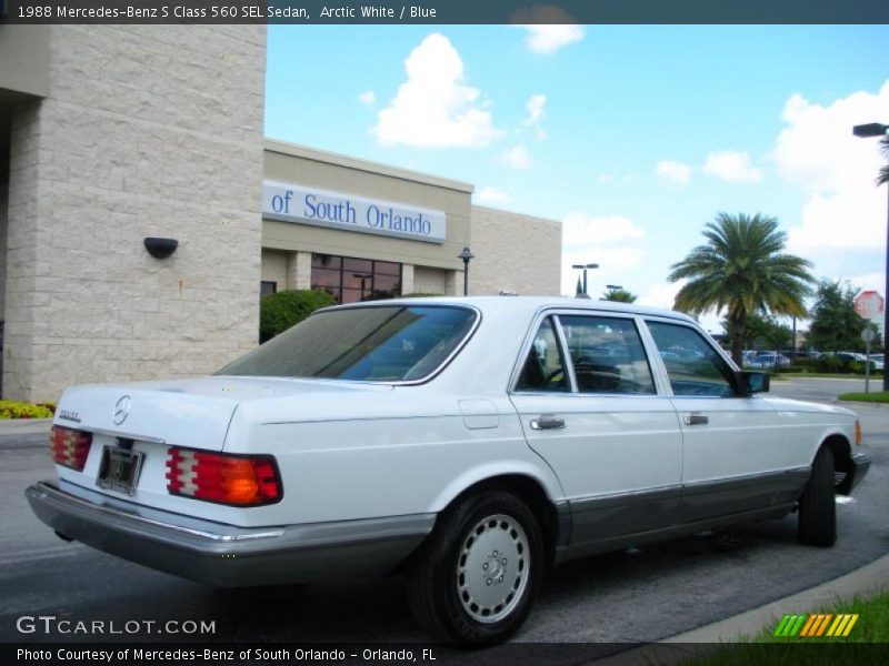 Arctic White / Blue 1988 Mercedes-Benz S Class 560 SEL Sedan