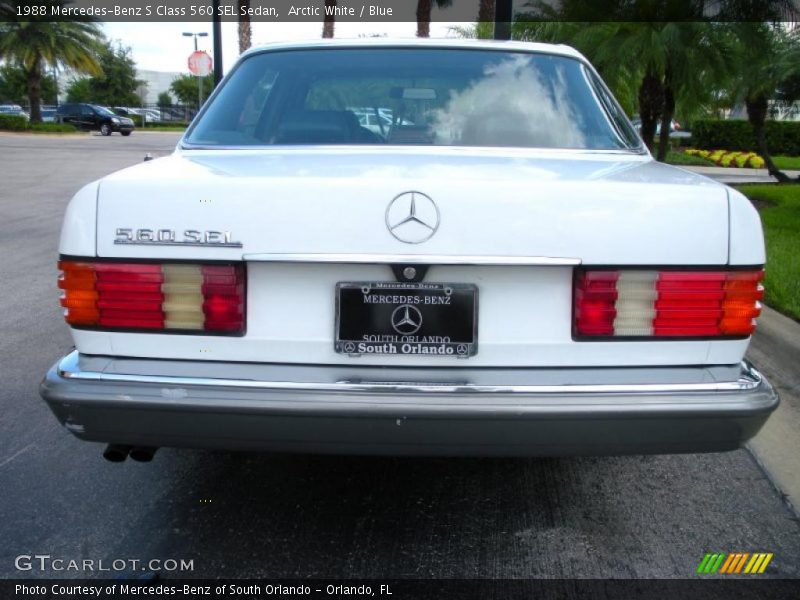 Arctic White / Blue 1988 Mercedes-Benz S Class 560 SEL Sedan