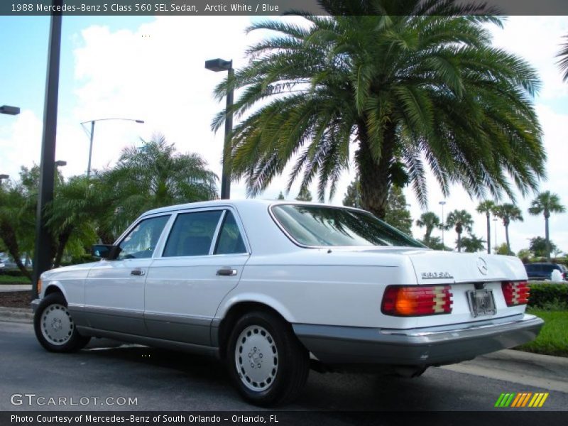 Arctic White / Blue 1988 Mercedes-Benz S Class 560 SEL Sedan