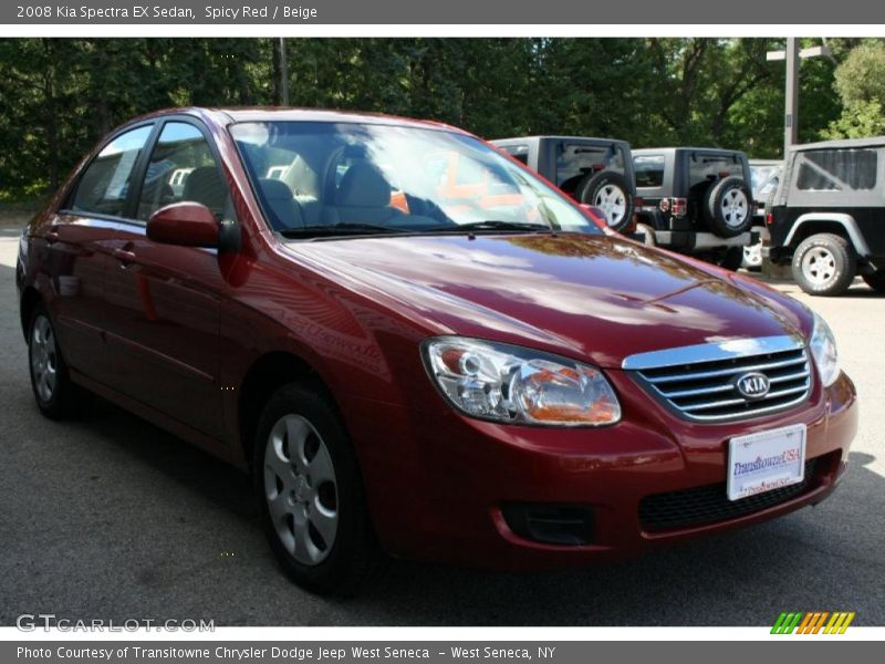 Spicy Red / Beige 2008 Kia Spectra EX Sedan