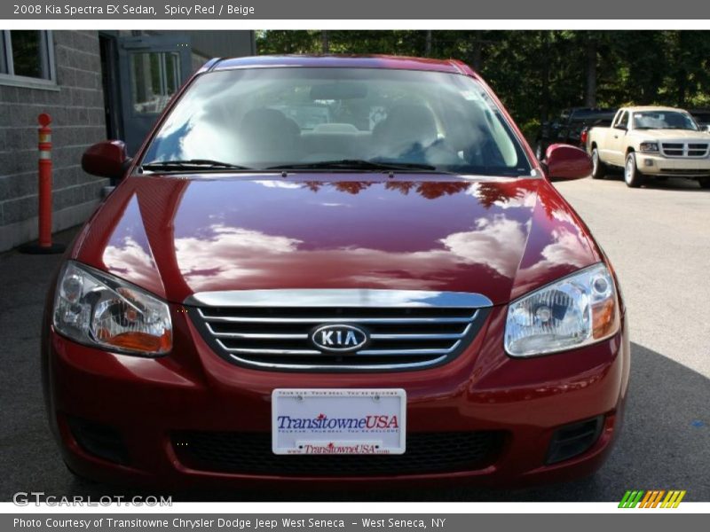 Spicy Red / Beige 2008 Kia Spectra EX Sedan