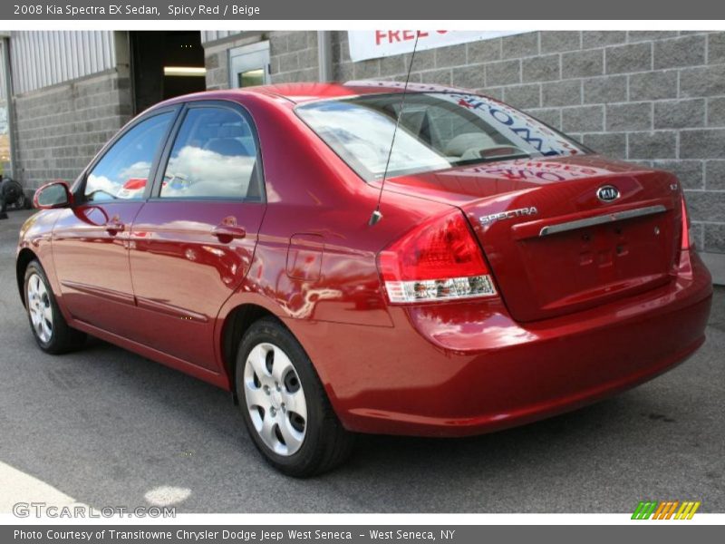 Spicy Red / Beige 2008 Kia Spectra EX Sedan