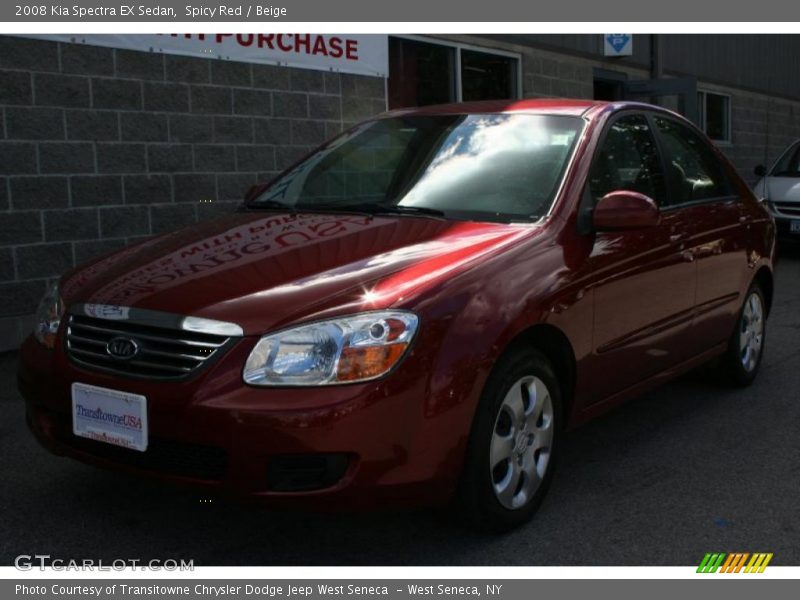 Spicy Red / Beige 2008 Kia Spectra EX Sedan
