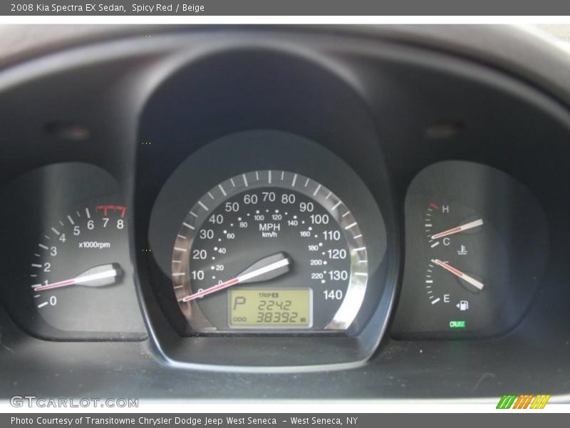 Spicy Red / Beige 2008 Kia Spectra EX Sedan