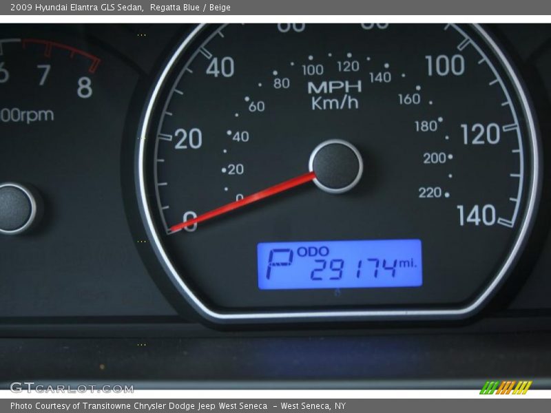 Regatta Blue / Beige 2009 Hyundai Elantra GLS Sedan