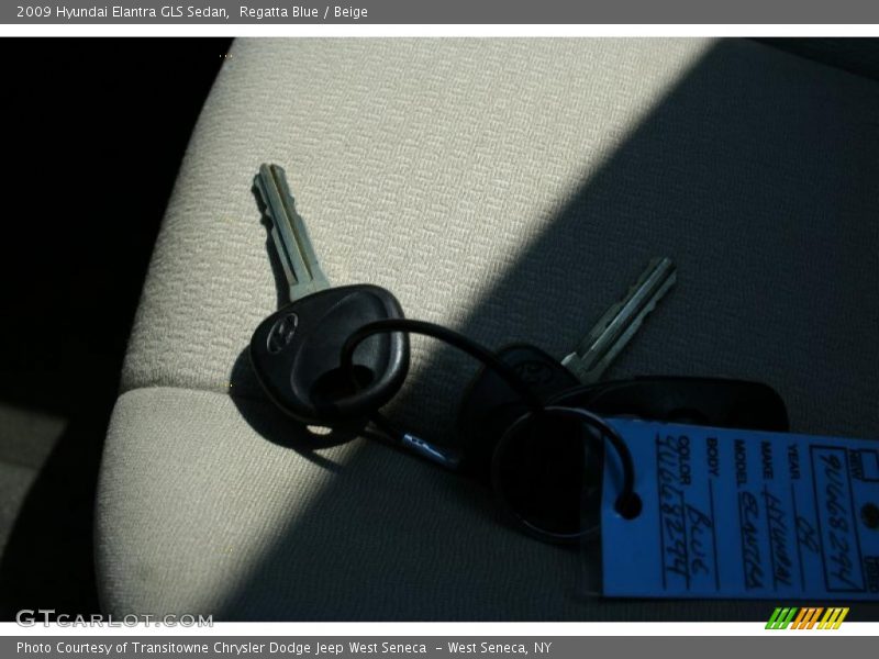 Regatta Blue / Beige 2009 Hyundai Elantra GLS Sedan