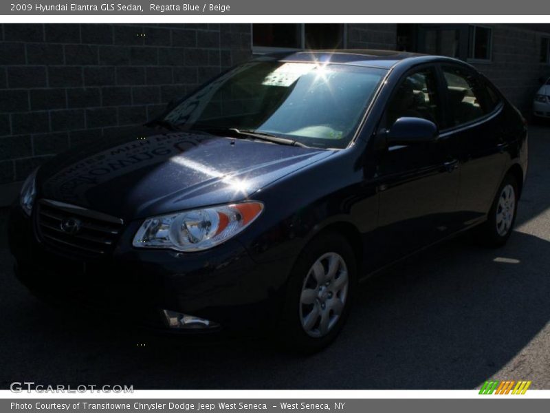 Regatta Blue / Beige 2009 Hyundai Elantra GLS Sedan