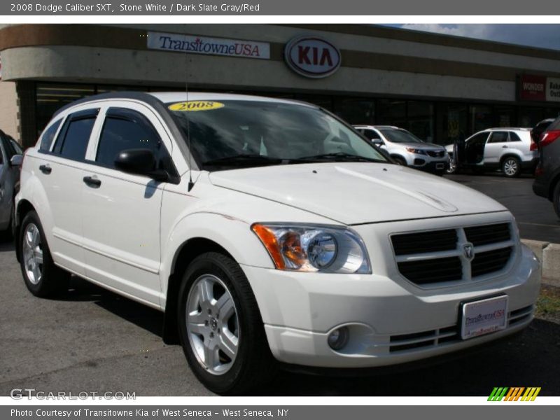 Stone White / Dark Slate Gray/Red 2008 Dodge Caliber SXT