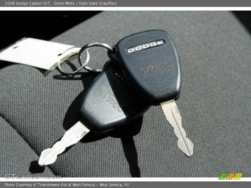 Stone White / Dark Slate Gray/Red 2008 Dodge Caliber SXT